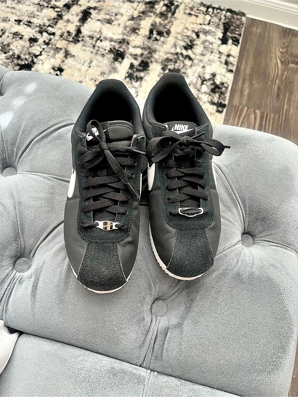 Nike Cortez Nylon Black White Women's Black & White US 7